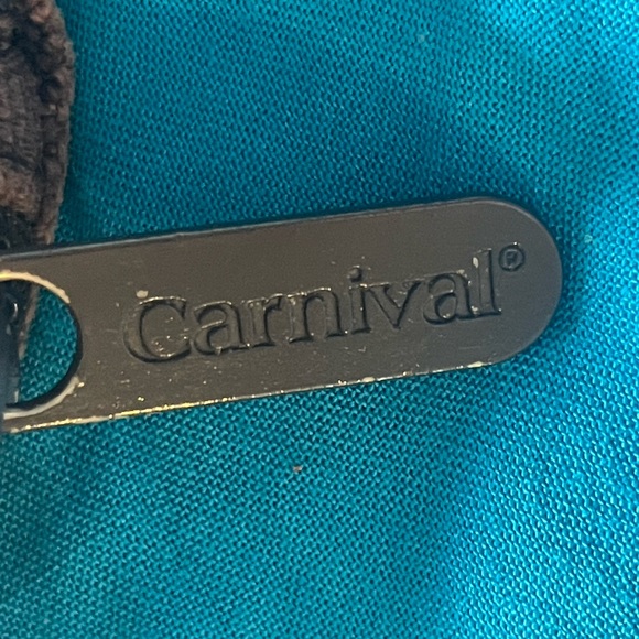 Fun baby blue seashell Carnival brand zip up canvas bag. Apx 7 x 10“. EUC - Picture 3 of 5